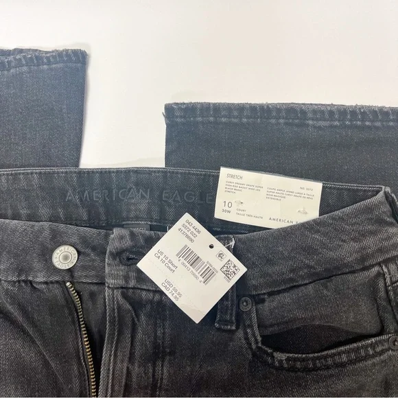 AE Dreamy Drape Stretch Curvy Super High-Waisted Baggy Wide-Leg Jean, SHORT - Picture 8 of 9